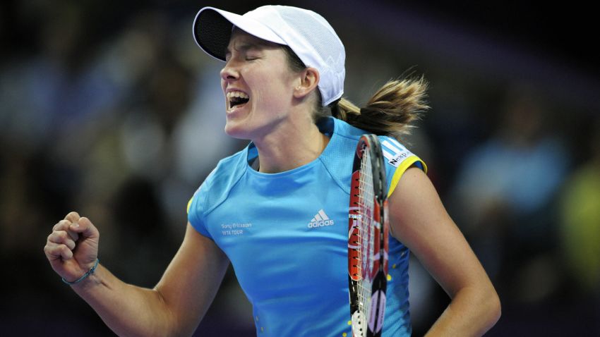 Belgian Justine Henin reacts during the match against Bulgarian Tsvetana Pironkova at the Diamond Games tournament on February 14, 2008 in Antwerp. AFP PHOTO JOHN THYS (Photo credit should read JOHN THYS/AFP/Getty Images)