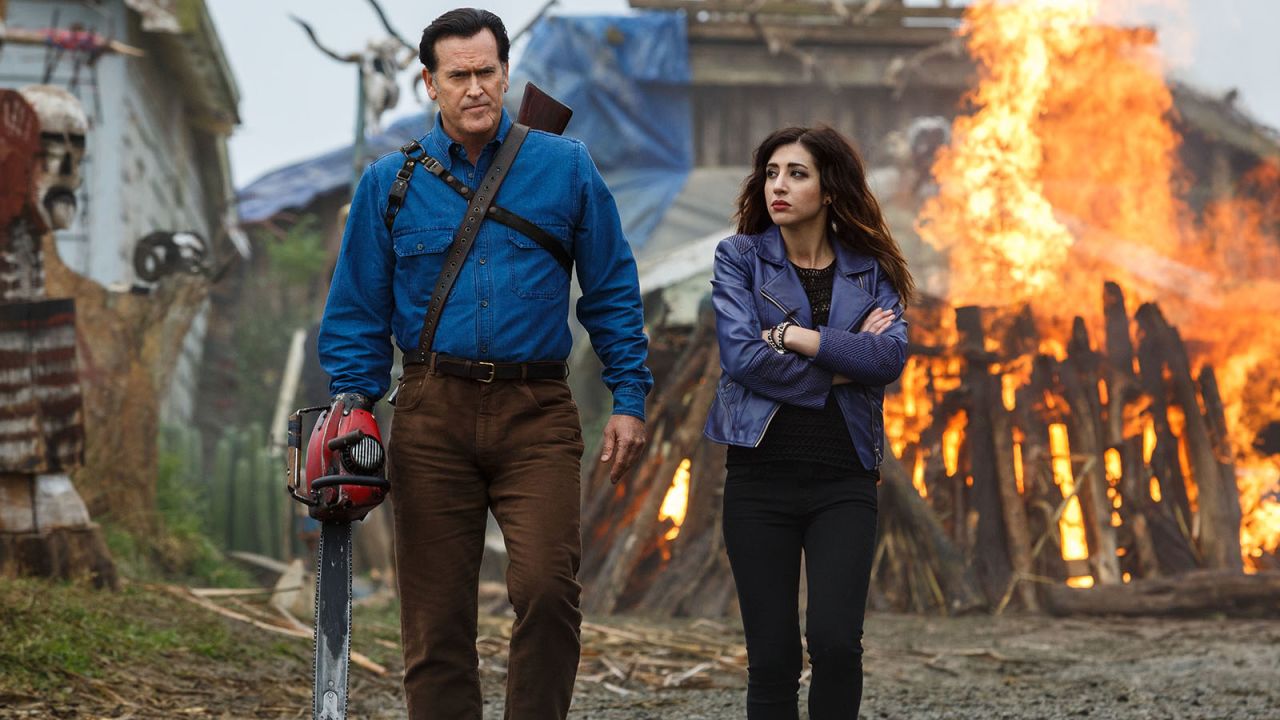 Bruce Campbell's horror movie hero Ash is back, 23 years after the last "Evil Dead" film. The dead are back to cause trouble and he's ready to take them on, chainsaw in hand, Halloween night at 9 p.m. ET on Starz.