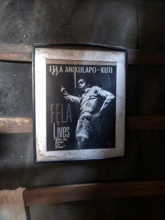 A poster celebrating Fela Kuti. 