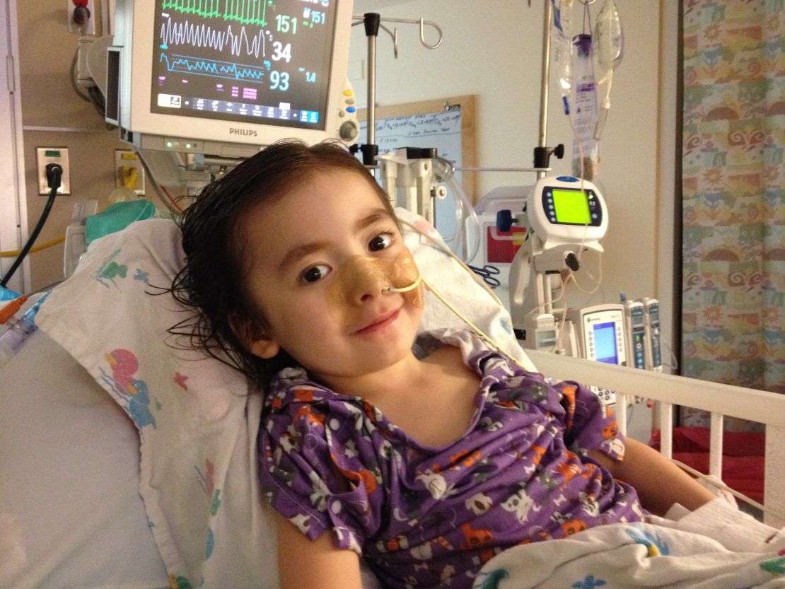 Julianna toward the end of her third hospitalization in October 2014.