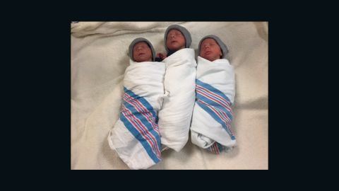 Identical triplets Trip, Finn and Ollie Hewitt were conceived without fertility drugs. 