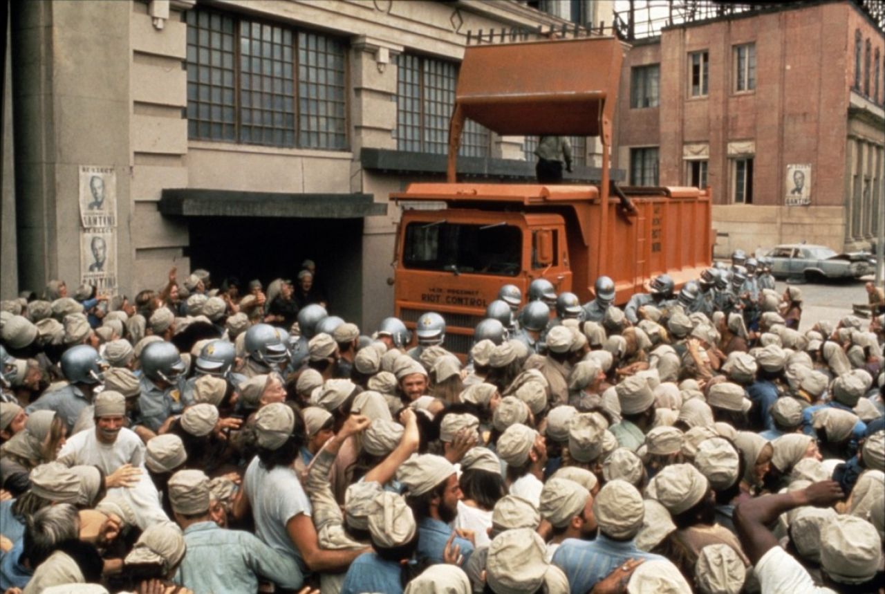 "Soylent Green," set in an overcrowded New York in 2022, shows a harsh dividing line between the few haves and the many very hungry have-nots. Charlton Heston starred in the 1973 film.