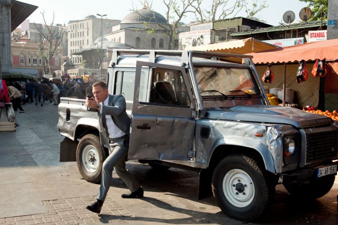 Driven by Miss Moneypenny, with Bond riding shotgun, so to speak, the Defender qualifies for the list thanks to its cult-like status. Too bad Land Rover is discontinuing it. <br />