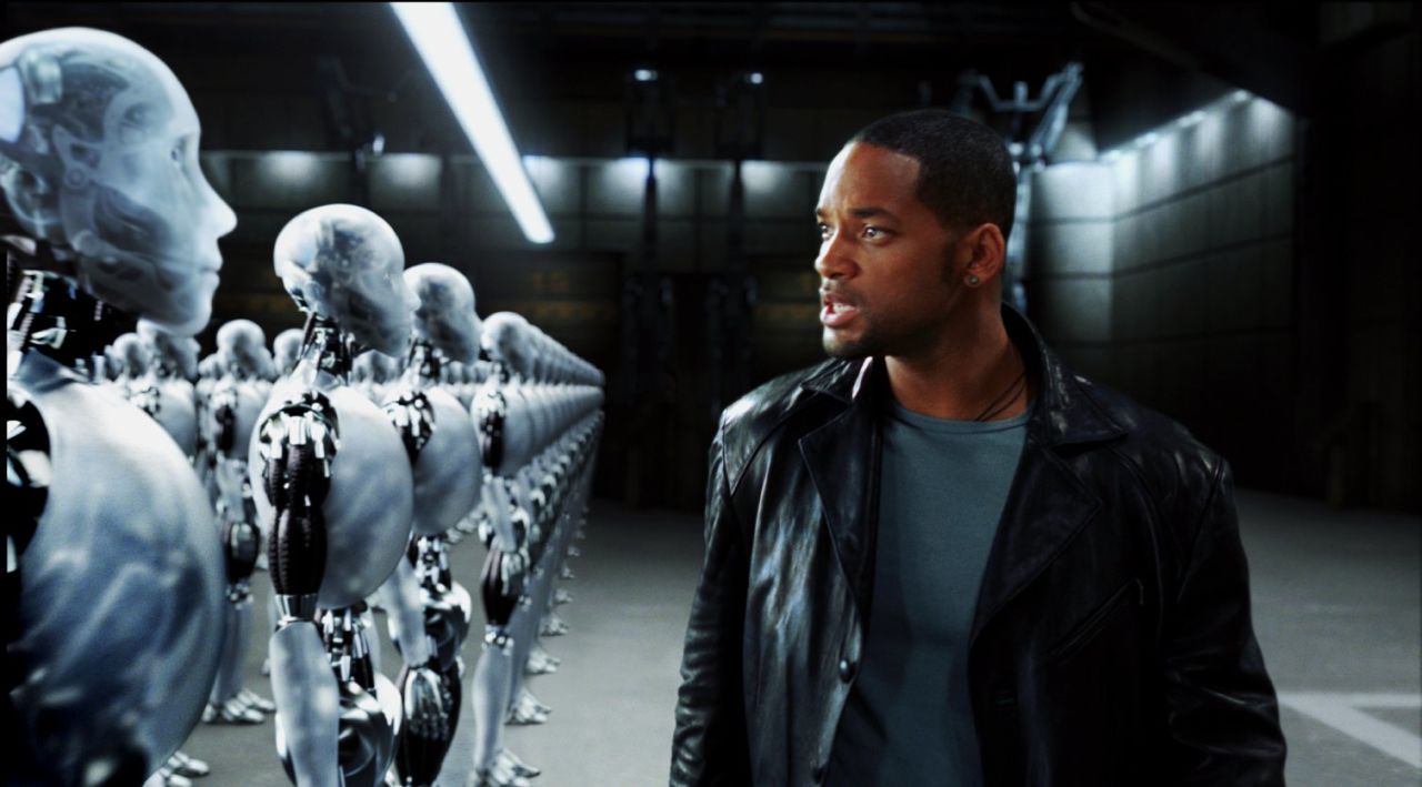 Will Smith stars in "I, Robot" (2004), which takes place in 2035. Smith's future world features robots who take care of almost every human need, but he's forced into action when they band together to protect humanity ... in their own way.
