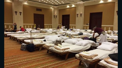 Guests prepare for the hurricane at the Grand Velas Riviera Nayarit hotel.