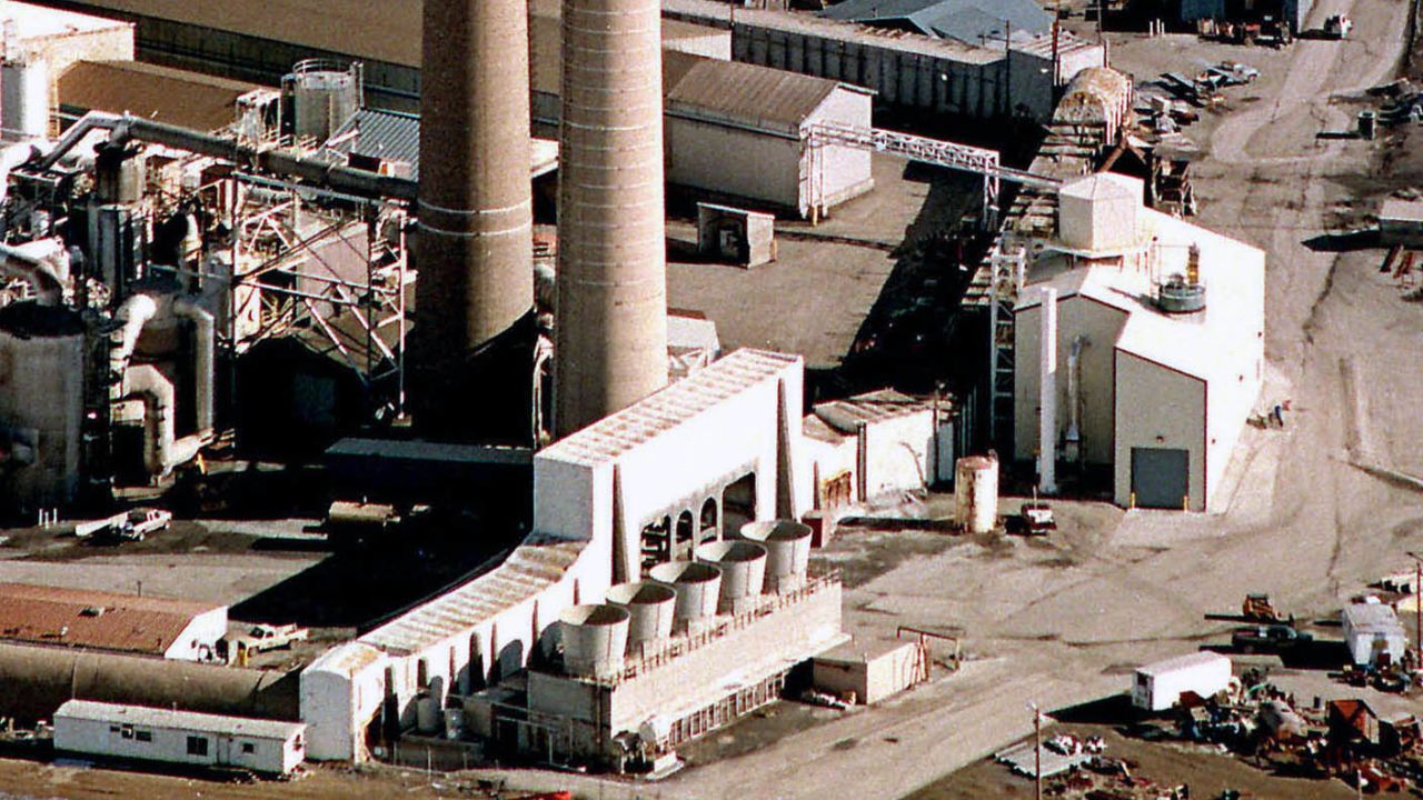 A smelter, in East Helena, Mt.,seen in a 2001 photo, was shut down and became a Superfund site.