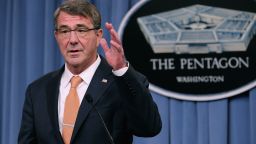 U.S. Defense Secretary Ashton Carter holds a news conference at the Pentagon October 23, 2015 in Arlington, Virginia.