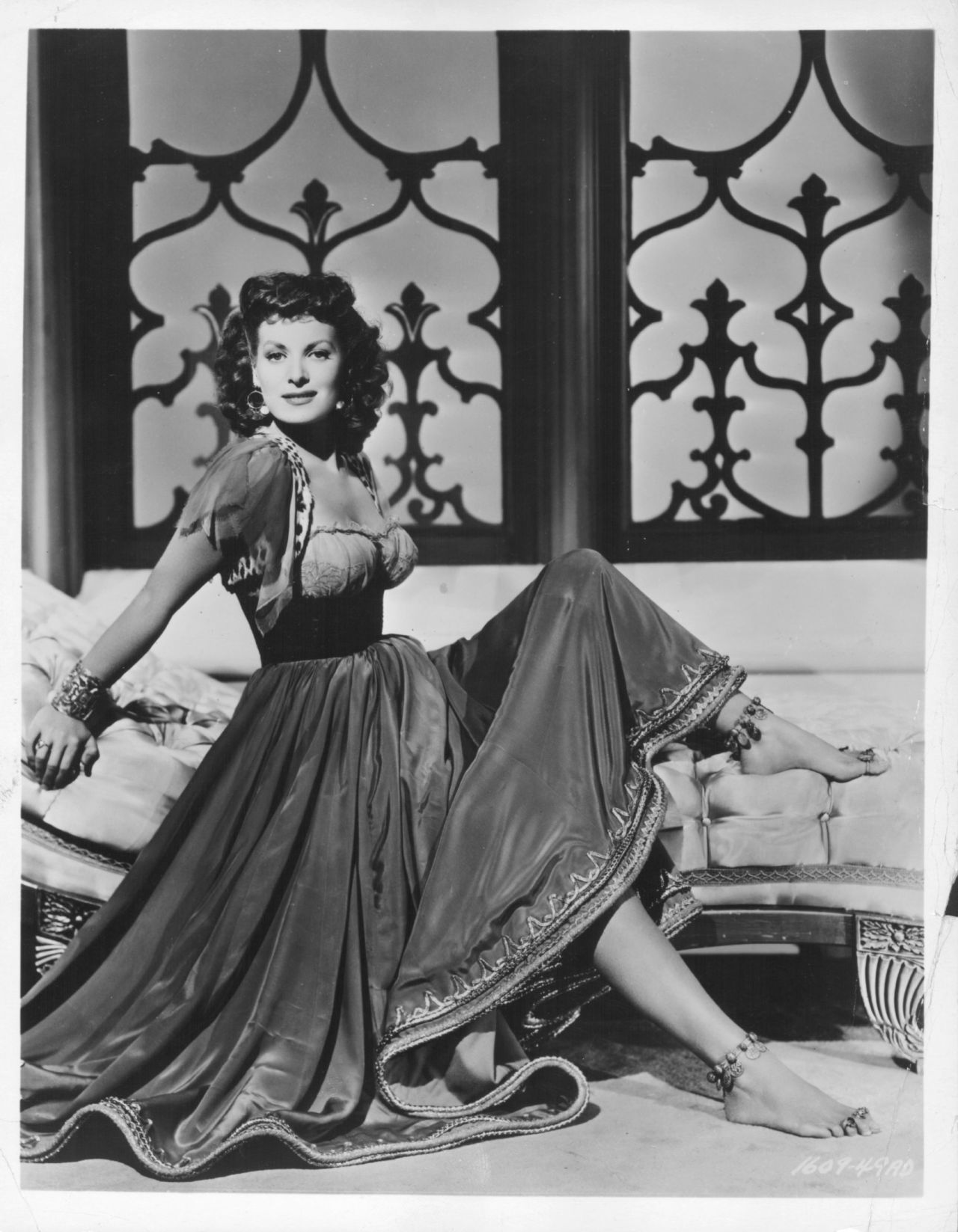 Portrait of O'Hara in costume, as she appeared in the movie "Bagdad," in 1949.