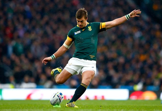 Handre Pollard of South Africa found his range with four successful kicks against the All Blacks as his team led 12-7 at the half.