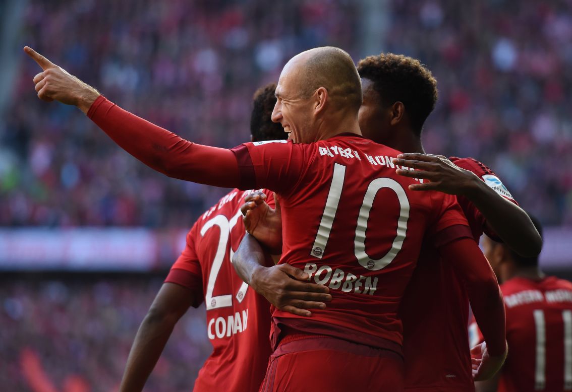 Arjen Robben returned to action for Bayern Munich with the opening goal at the Allianz Arena in the win over FC Cologne.