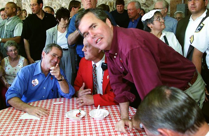 <strong>Then:</strong> Then governor of Florida and the brother of Republican candidate, George W. Bush, <a href="http://www.cnn.com/2013/07/08/us/jeb-bush-fast-facts/">Jeb Bush</a> had a pivotal role in the 2000 campaign. On election night, Florida's votes were too close to call. Finally, the recount revealed that George Bush won Florida by a 537-vote margin.