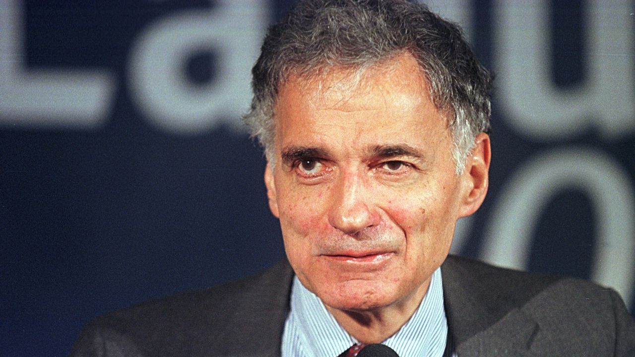 Green Party presidential candidate Ralph Nader appears at the National Press Club in Washington, DC, in November 2000.