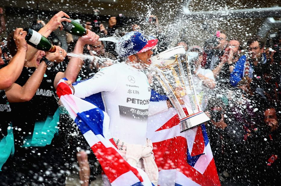 "It's the greatest moment of my life," Hamilton said after the race. "I pushed and pushed. I hope I can inspire people to never give up. It's just crazy to think I'm now a three-time world champion. I can't find the right words to express the feeling, but it's the greatest I've had in my life."