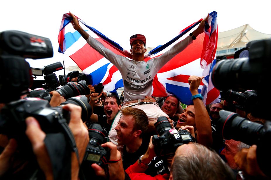 Hamilton is only the 10th driver in history, and the first Briton since Sir Jackie Stewart in 1973, to become a three-time world champion. The first of Great Britain's 15 world champions to claim back-to-back crowns, he joins Stewart, Jack Brabham, Niki Lauda, Nelson Piquet and Ayrton Senna on three titles, with only Michael Schumacher (seven), Juan Manuel Fangio (five), Alain Prost and Vettel (both four) having achieved more success. 
