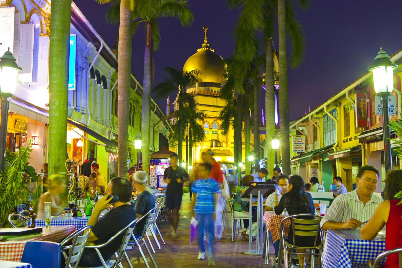 Part of the culturally rich Kampong Glam heritage trail, Arab Street is Singapore's historic Muslim quarter. In addition to the gorgeous Masjid Sultan Mosque, the area is filled with indie boutiques, street arts, restaurants and bars. 