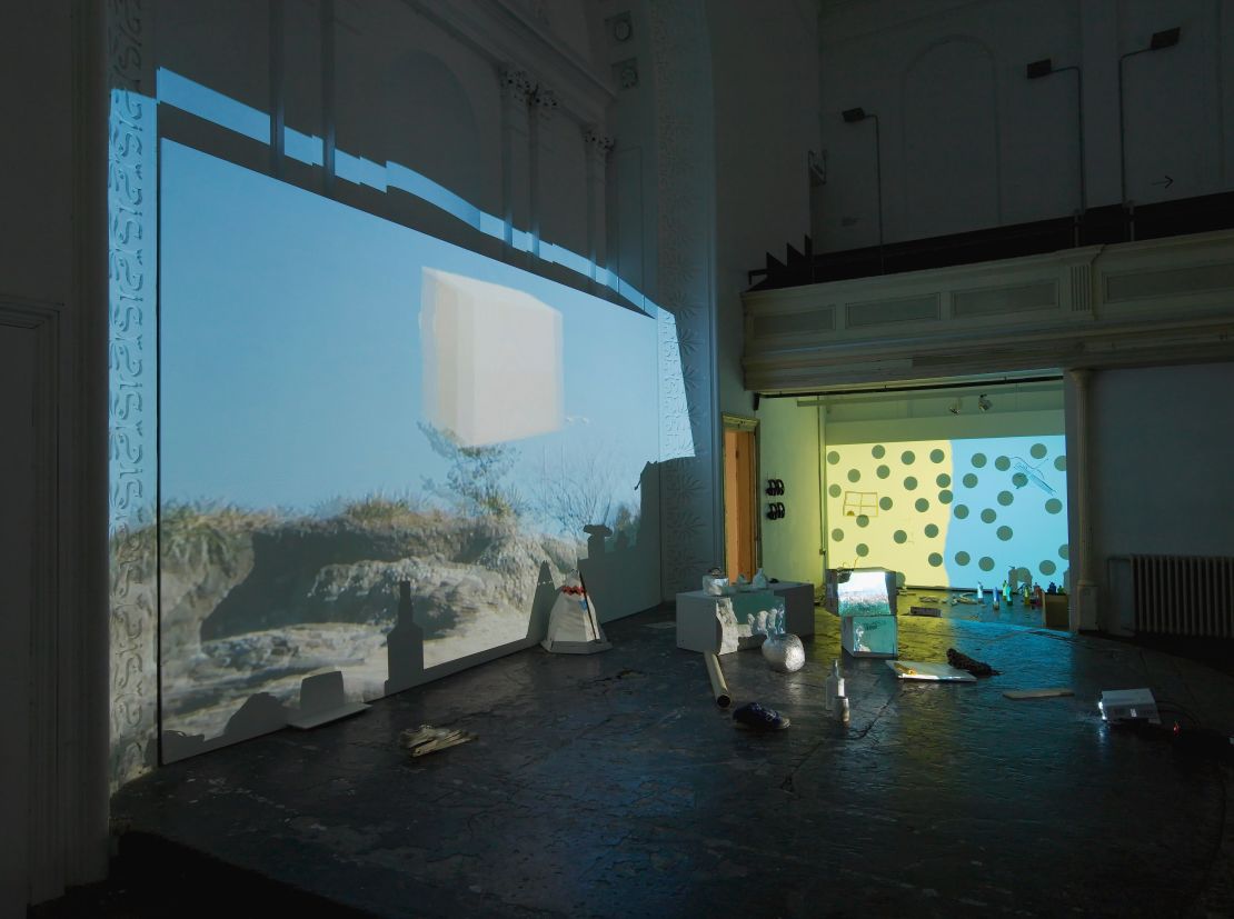 Installation view of "Trisha Baga" (2014) at the Zabludowicz Collection in London