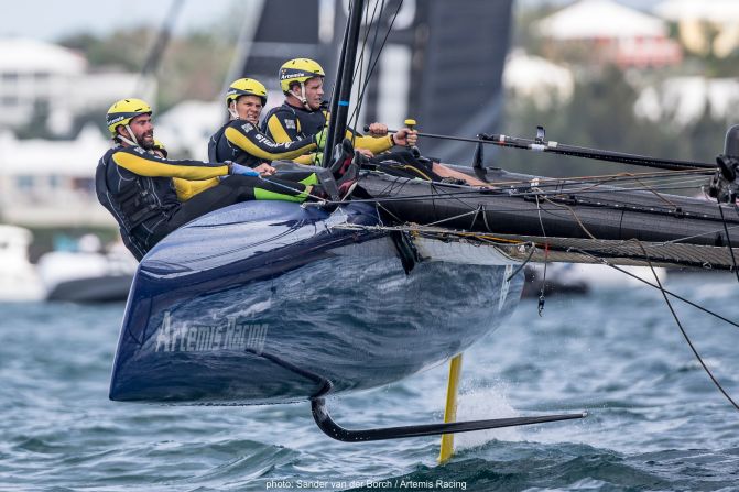 The head-on crash would have been in excess of 25 knots (28 mph). "At that point we couldn't go anywhere," Artemis Racing skipper Nathan Outteridge told the America's Cup website. "He went straight between our bows but thankfully nobody was hurt. There was a serious amount of damage to our boat though."