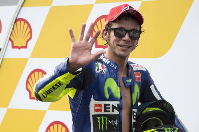 Rossi finished third, but on lap seven the Italian appeared to deliberately drive his young rival wide of the track, and -- sensationally -- kick out at the Spaniard.
