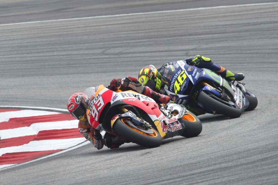 Rossi's tangle with Marquez in the penultimate round in Malaysia led to a penalty which left him on the back of the grid in the finale in Spain.