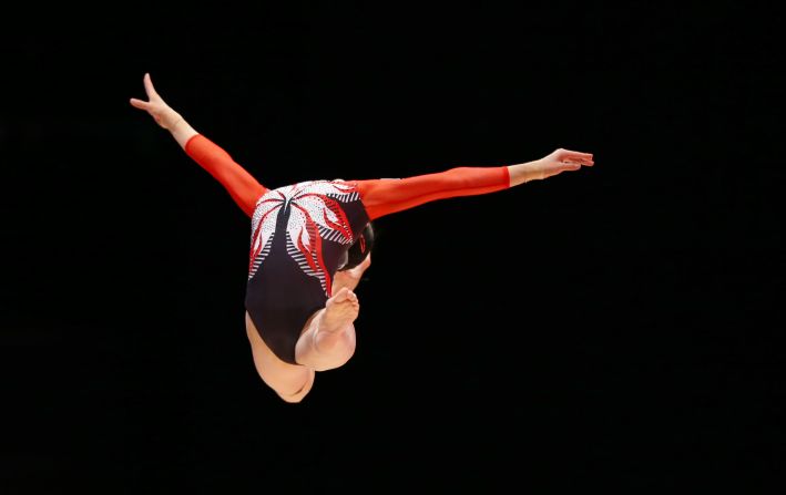 Aiko Sugihara of Japan competes on the beam during the 2015 World Artistic Gymnastics Championships on Friday, October 23, in Glasgow, Scotland. 