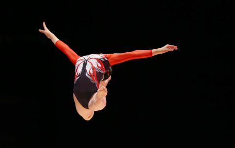 Aiko Sugihara of Japan competes on the beam during the 2015 World Artistic Gymnastics Championships on Friday, October 23, in Glasgow, Scotland. 