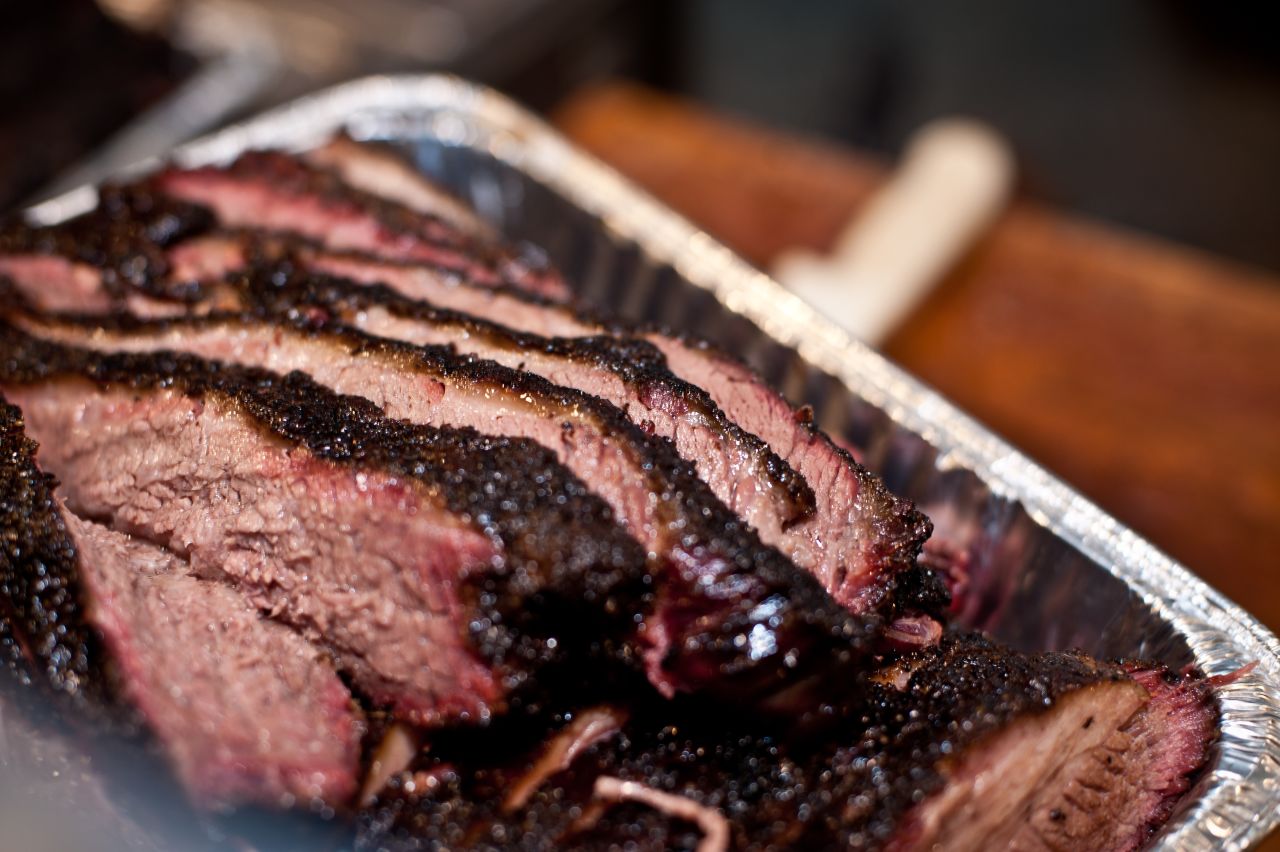 Franklin is regularly referred to as the best barbecue joint in America. Customers wait in line for hours for a taste of the restaurant's signature brisket. 