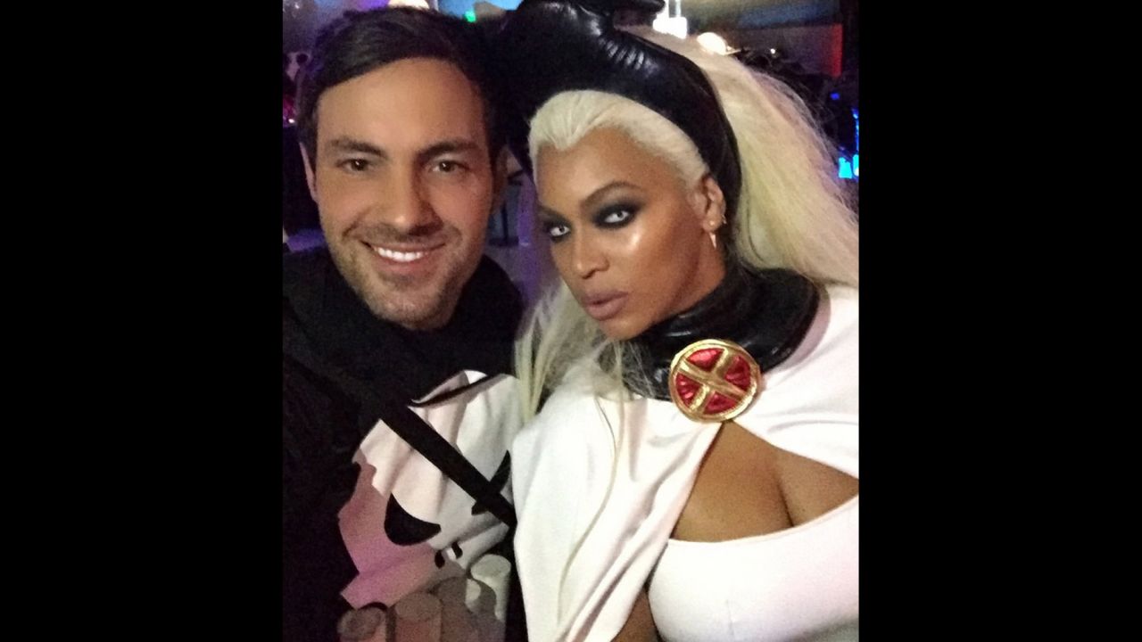 Comedian Jeff Dye posted this selfie with Beyonce on Sunday, October 25, after attending singer Ciara's superhero-themed 30th birthday party. Beyonce was dressed as X-Men's Storm and Dye was Marvel's Punisher.