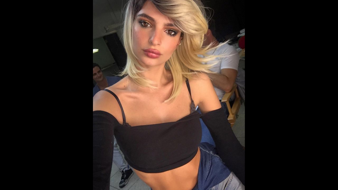Model Emily Ratajkowski shared this selfie on Friday, October 23. "Debbie Harry Halloween?" she asked.