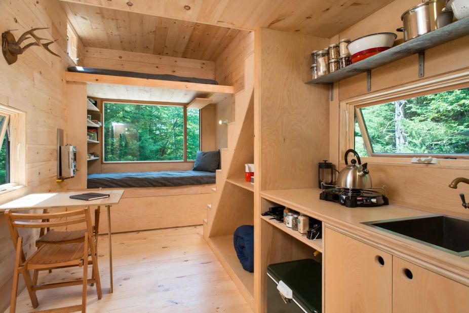 The Ovida is one of three tiny houses available for rent through <a href="http://getaway.house/" target="_blank" target="_blank">Getaway</a>, a tiny house startup. The houses are all within a two-hour drive of Boston. The Ovida's kitchen area is outfitted with a sink, a burner and a cooler for storing food, and the bathroom has a shower and a composting toilet. On average, the Getaway houses rent for $99 a night.