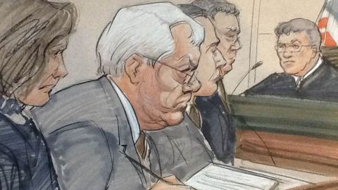 Dennis Hastert in court during his guilty plea.