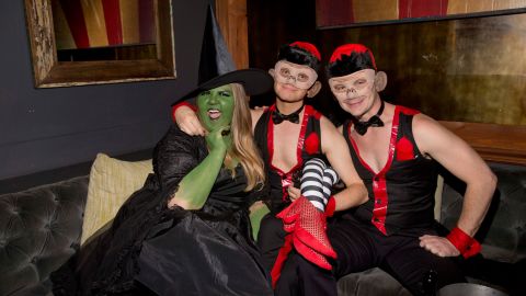 "Glee" actors Ashley Fink, Chris Colfer and Will Sherrod got frisky at Matthew Morrison's 6th Annual Halloween Masquerade Ball in Los Angeles on October 25.
