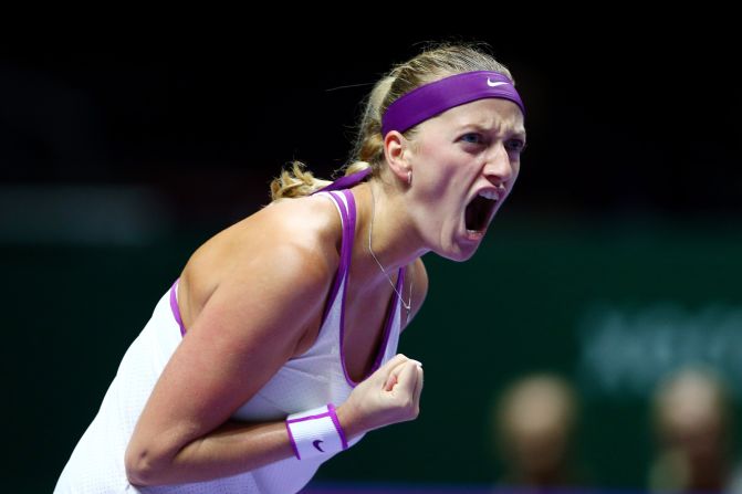 Kvitova bounced back from her opening defeat at the WTA Finals in Singapore by beating fellow Czech Lucie Safarova 7-5 7-5 on Wednesday.