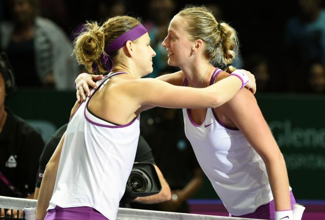 Kvitova has now beaten her friend eight times in a row. Next month they will line up together against Russia in the Fed Cup final, seeking to give the Czech Republic a fourth title in five years.