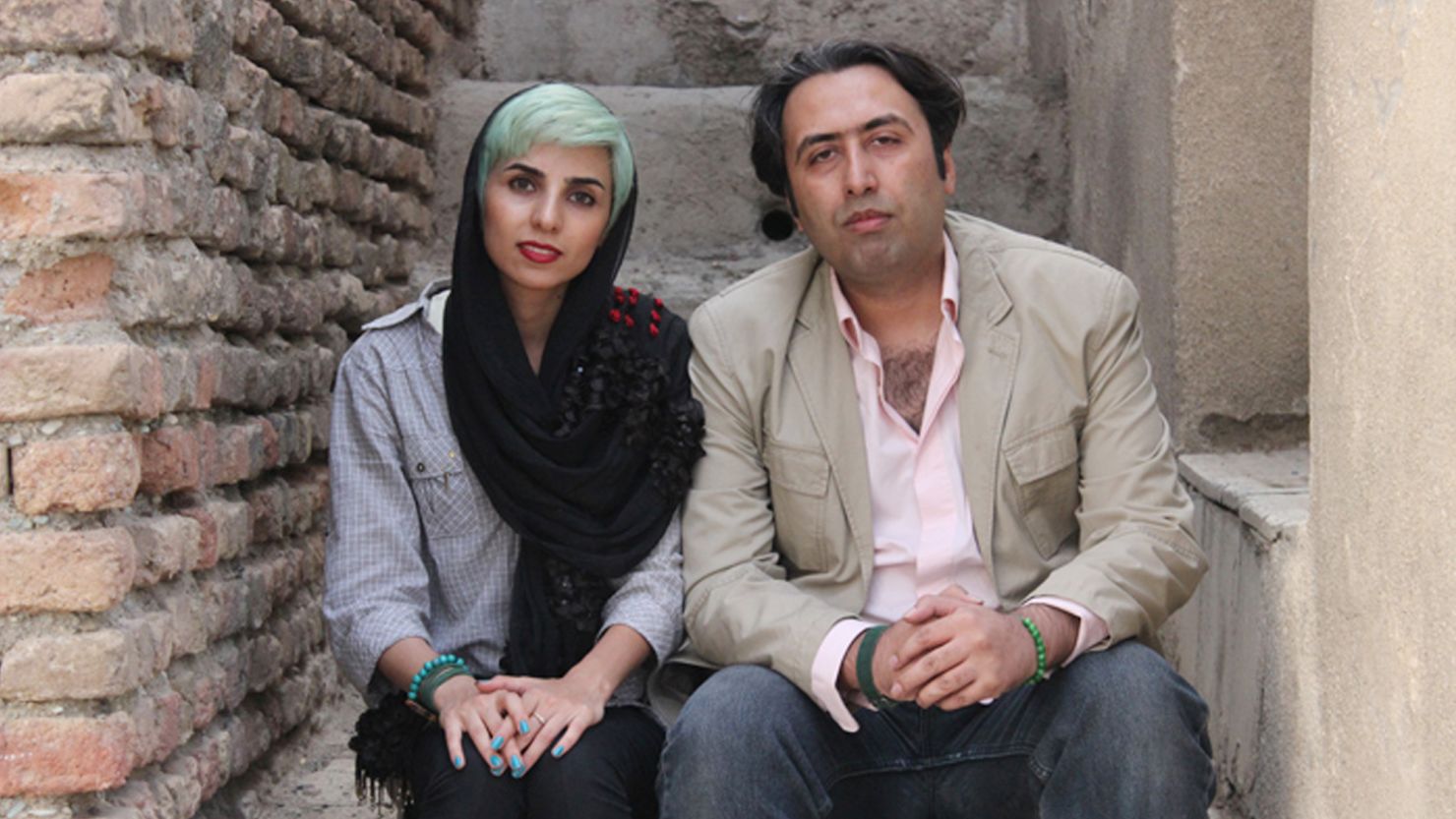 Fatemeh Ekhtesari, left, and Mehdi Musavi are pictured in an undated photo made available by International Campaign for Human Rights in Iran.