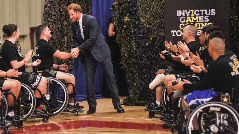 Prince Harry attends the Joining Forces Invictus Games 2016 Event at the Wells Fields House in Fort Belvoir, Virginia. 