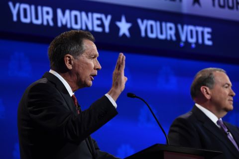 John Kasich wasted no time in going on the attack. In response to a question to each candidate on what their greatest weakness is, Kasich immediately pivoted to slamming the front-runners, though not by name. "My great concern is that we are on the verge perhaps of picking someone who cannot do this job," he said.