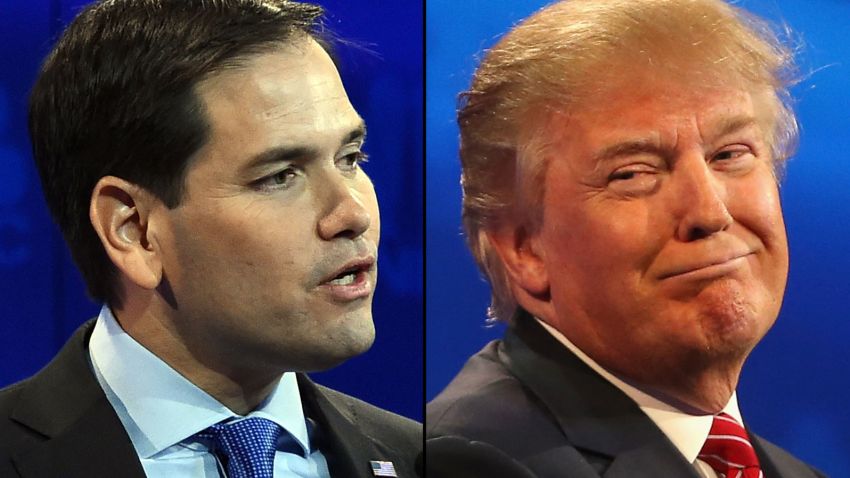 Rubio Trump 1028 debate split
