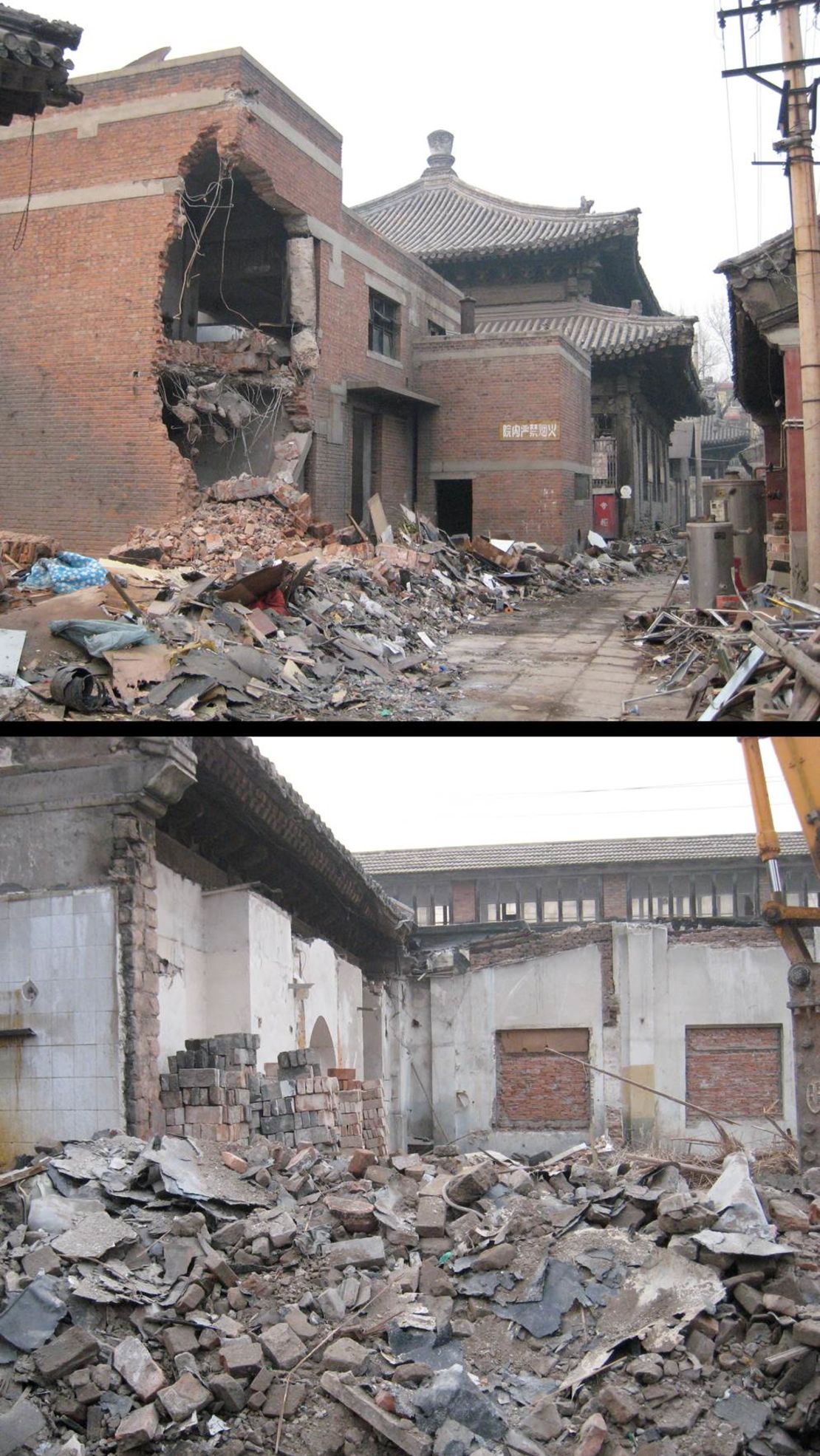 Large swaths of historic alleys and traditional courtyard homes in Beijing have been destroyed. 