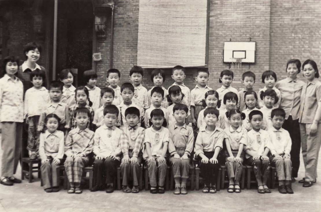 CNN's Steven Jiang, aged 6 in a school photo in 1982. Most of his classmates were also only children. He is front row, third from left.