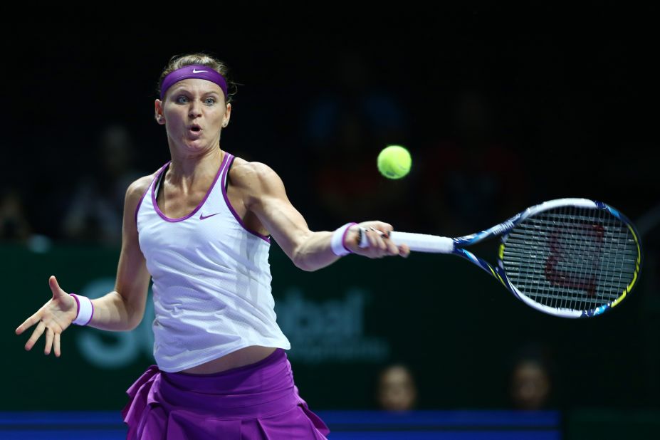 She joined Muguruza in the last four when Lucie Safarova, pictured, topped Angelique Kerber in straight sets, 6-4 6-3. 