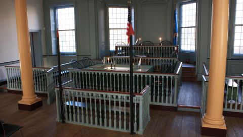 Samuel Burris was tried in 1847 at the courtroom of the Old State House in Dover. The courtroom was restored in 1976 and now appears as it would have in 1791. The pardon ceremony was held here.