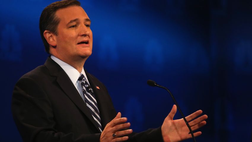 Presidential candidate Sen. Ted Cruz (R-TX) speaks during the CNBC Republican Presidential Debate at University of Colorados Coors Events Center October 28, 2015 in Boulder, Colorado.