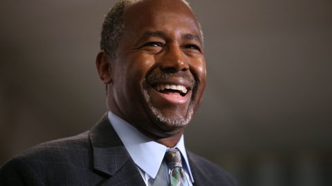 Republican presidential candidate Ben Carson speaks during a news conference before a campaign event at Colorado Christian University on October 29, 2015 in Lakewood, Colorado.