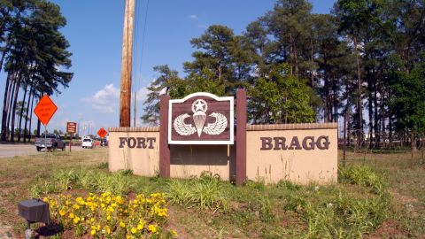 One of the entrance signs to facillities in Fort Bragg  Fayettville, North Carolina.