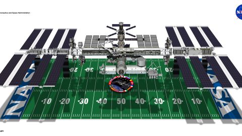 The International Space Station is about as large as a football field.