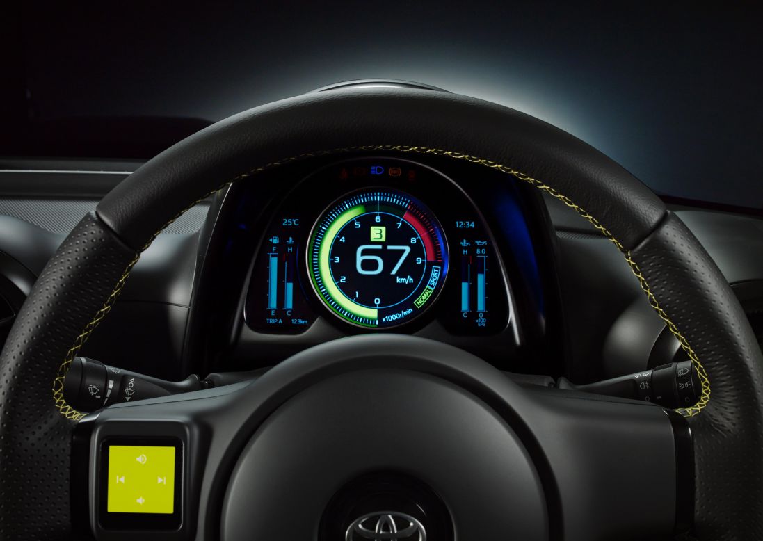 The neat digital instrument display spins the rev-counter around the outside of the speedometer.