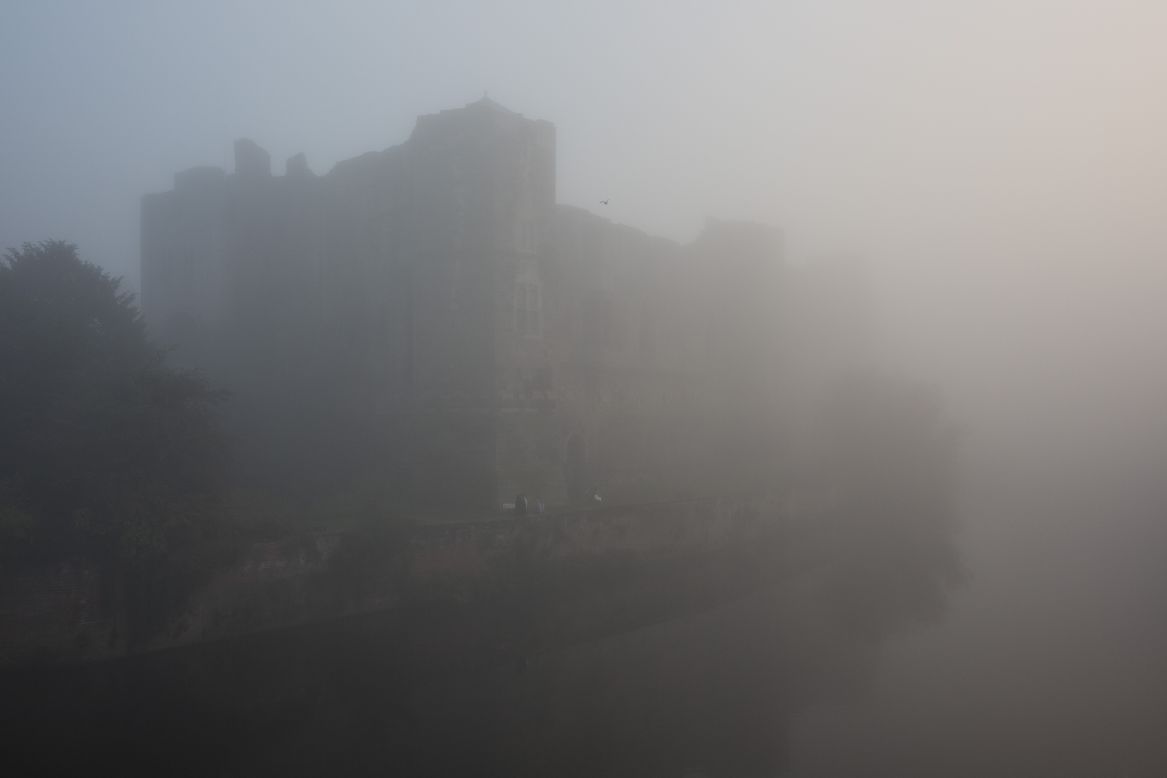 Fog hangs over Newark's 12th century castle that sits on the River Trent on November 1, in Newark Upon Trent, England.  