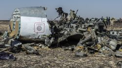 Debris of an A321 Russian airliner lie on the ground a day after the plane crashed in Wadi al-Zolomat, a mountainous area in Egypt's Sinai Peninsula, on November 1, 2015.