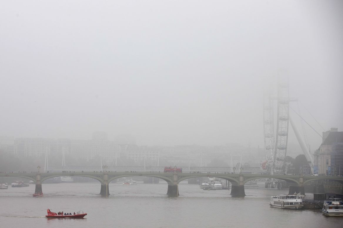 Fog shrouds the London Eye in central London on November 2.
