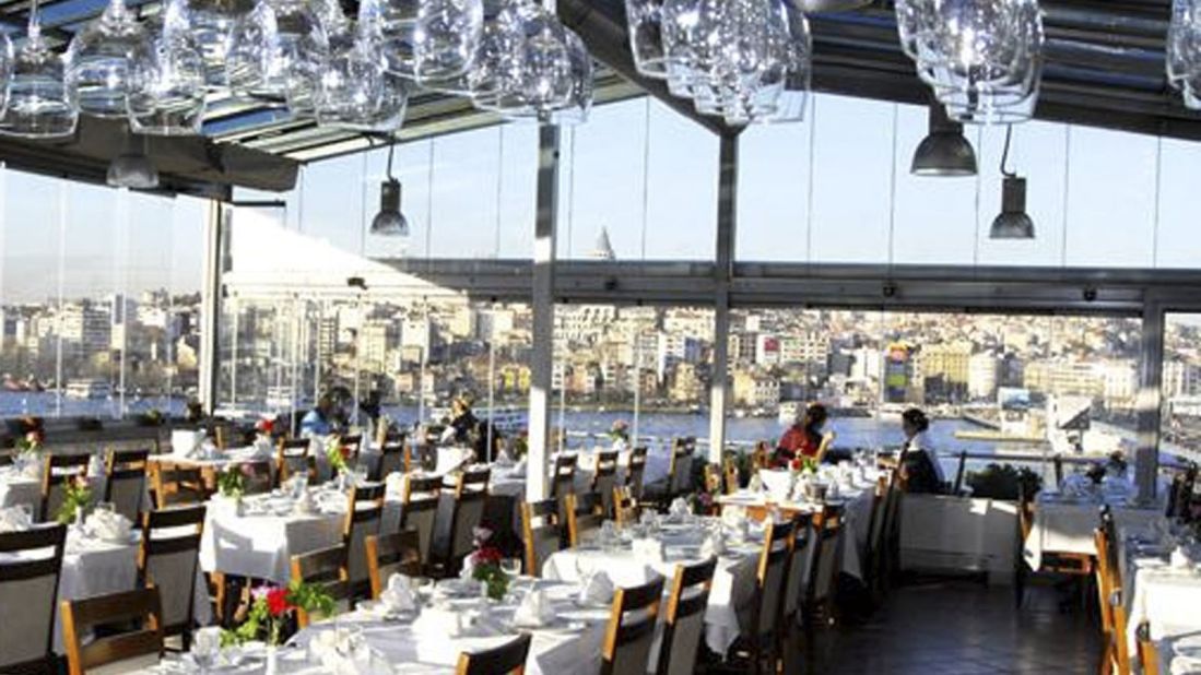 Hamdi Restaurant in Istanbul offers extraordinary views of the Golden Horn. Specializing in southeastern cuisines, a signature dish is the testi kebabi, which is made with veal, tomatoes, onions, garlic, pepper, oregano, tomato paste and butter.